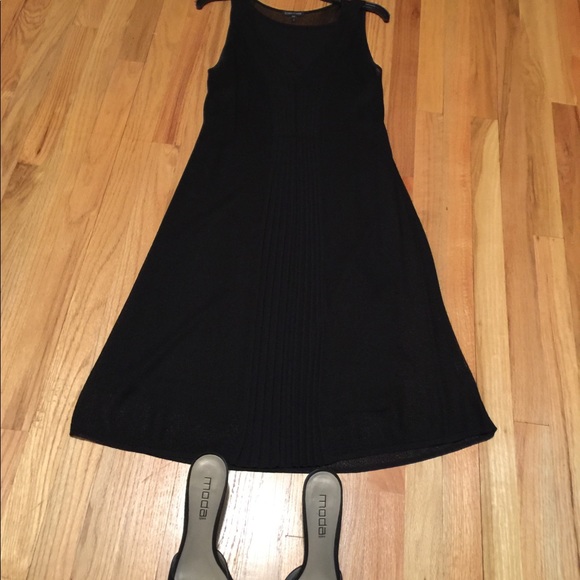 Eileen Fisher sleeveless black knit dress - Picture 2 of 3